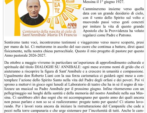 27 SETTEMBRE 2026 – XXVI DOMENICA DEL TEMPO ORDINARIO